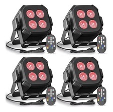 4 Pack LED RGBWYP CYAN Stage Lighting PAR Light DMX512 Beam Party DJ Disco