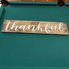 Thankful Wood Sign 36” Rustic Farmhouse Wall Decor by Quill to Paper Sixtrees US