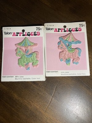 Rare Vintage 70 s Talon Appliques Carousel Horse Patch Lot Set FREE SHIPPING!