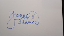 YVONNE ELLIMAN Hand Signed 3X5 CARD SINGER & ACTRESS JESUS CHRIST SUPERSTAR