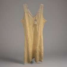 Quince- Cream Sleeveless V-Neck Dress- XL