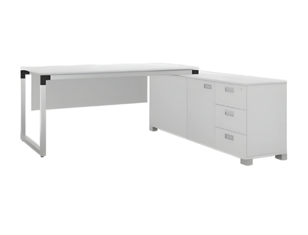 Schreibtisch Mit Sideboard BüRomöBel Modern Workstation Arbeitsplatz Schubladen-image