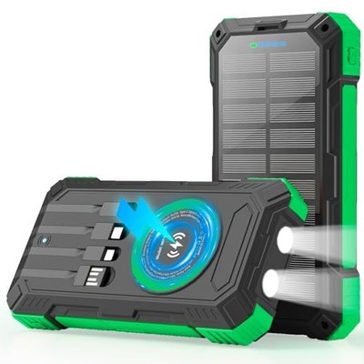 Solar Charger Power Bank 49800mAh Wireless Portable Phone Charger, 22.5W QC3.0 