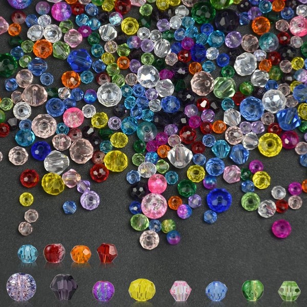 Facettierte Glasperlen 1300 StüCk 4-8Mm Kristall Basteln Schmuck ZubehöR-image