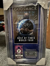Godsmack 1/1 Auto Lithograph Matted and framed with VIP and parking pass. 