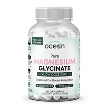 Organics Ocean Pure Magnesium Glycinate / Zinc 4 Sleep 90 Caps FREE SHIP W 2 