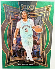 2024-25 Panini Select - Spurs Rookie Stephon Castle #72 Green Stars Prizm (RC)