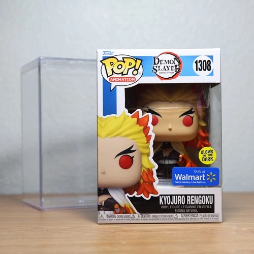 Funko Pop Demon Slayer #1308 Kyojuro Rengoku GITD w/ Protector - SLIGHT DAMAGE
