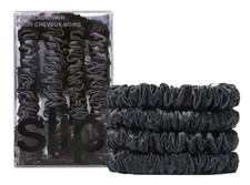 Slip Silk Skinny Scrunchies Black 4 Pack 100 Silk Hair Ties NEW Sealed