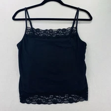 H&M Divided Black Lace-Trim Camisole Tank Top – Women's Size M