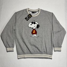 Peanuts SNOOPY Joe Cool Gray Crewneck Sweater Sweatshirt Pullover Size Large NWT