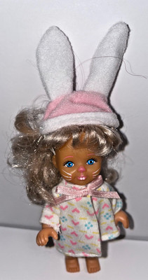 Vtg 90's Simba brand STEFFI LOVE & LIL FRIEND 4.5 doll w/ Bunny face
