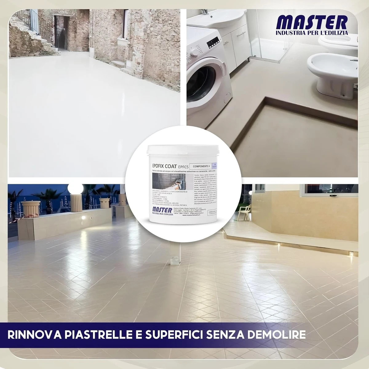 Pintura bicomponente de resina epoxi de color para pisos 6 kg (rendimiento 50 m2)
