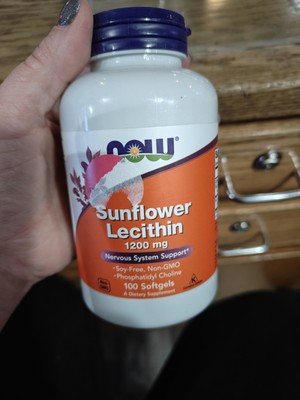 HB1- NOW Foods Sunflower Lecithin 1,200 mg 100 Soft Gels Expires 5/2028