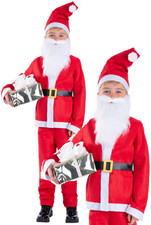 Christmas Santa Kids Boys Fancy Dress Xmas Party Costume Outfit 4-12 Years