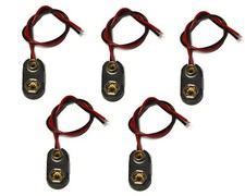 Pack of 5 I-Type 9V Battery Connector, 9 Volt Battery Clip, 9V Battery Clip...