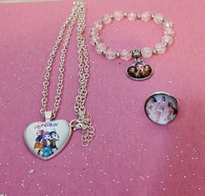 3pc Jewelry Set of KPop Demon Hunters Huntrix Girls Necklace, Bracelet and Ring