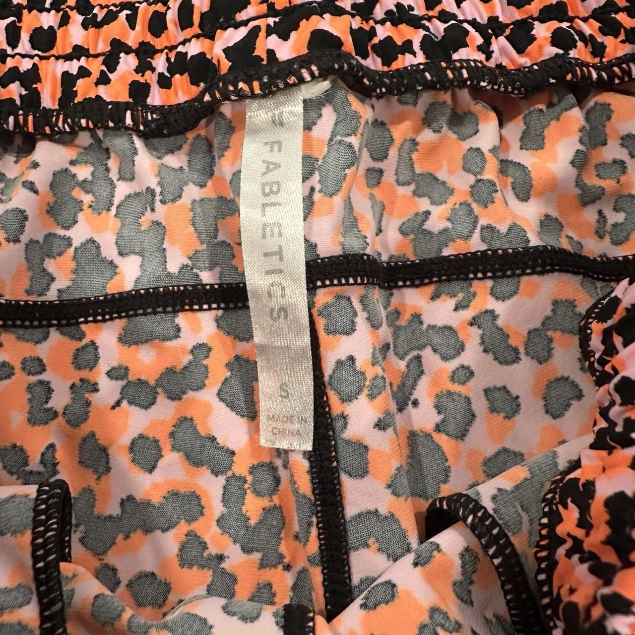Fabletics Athletic Shorts Leopard Print Pink Oran… - image 4