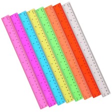 8 Pack Color Transparent Ruler Ruler 12 inch Assorted Color Plastic Rulers wi...