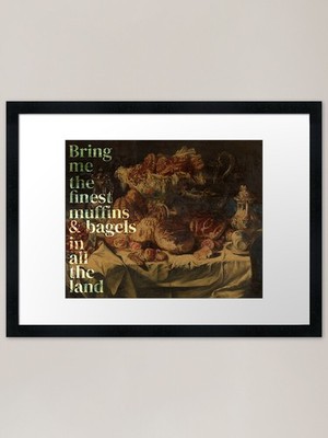 Feinste Muffins und Bagels - Das gerahmte Wandbild Poster Leinwanddruck Bild