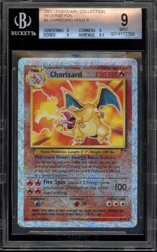 Pokemon Charizard Legendary Coll. Reverse Holo Rare #3 BGS 9 Mint