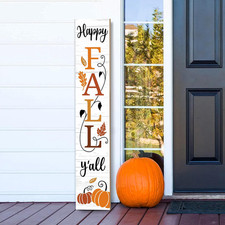 Happy Fall Y'All Wooden Porch Sign 47" Thanksgiving Large Welcome Porch Sign for
