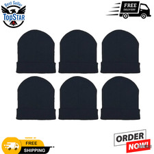 6 Pack Winter Beanie Hats for Men Women, Warm Cozy Knitted Cuffed Skull Cap