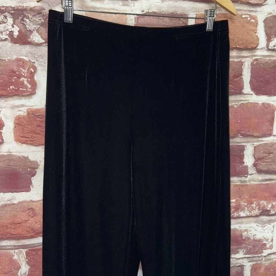 Pantalones Chico's Travelers para mujer 1R negro terciopelo tirar de pierna recta elásticos Foto 3 de 4