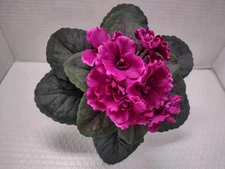 8" Artificial African violet (Magenta) without pot
