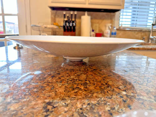 NEW OPEN BOX ALAPE B-044177 18" ROUND DISH BASIN VESSEL SINK GLAZED WHITE ENAMEL - Afbeelding 5 van 7