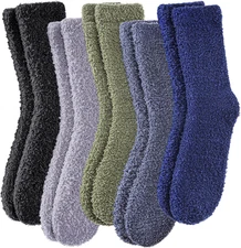 Fuzzy Socks for Men & Women Cozy Fluffy Winter Warm Slipper Socks Microfiber Sof