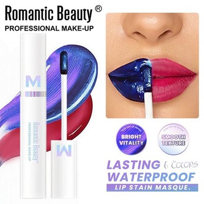 Wasserfester matter Lippenfleck Peel Off Glanz hohe Farbsättigung ein Wisch 6