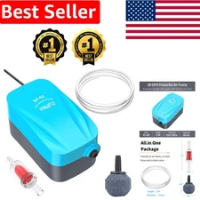 Efficient Compact Air Pump with Accessories for 15-20 Gallon Aquariums