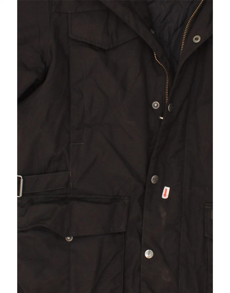 WOOLRICH Mens Hooded Windbreaker Jacket UK 36 Small Black Nylon BM01 - Image 3 of 4