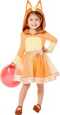 Spirit Halloween Bluey Bingo Orange Toddler Girl Dress Costume Dog 3T-4T