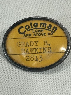 VINTAGE COLEMAN LAMP LANTERN & STOVE CO. EMPLOYEE ID BADGE VERY COLLECTIBLE
