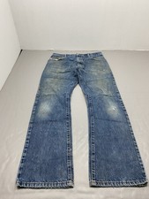 Levis 517 Jeans Mens 34x32 Blue Medium Wash Bootcut Denim Pants Distressed