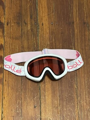 BOLLE SKI GOGGLES Youth White Frames Tinted Lenses Snowboard Adjustable Strap