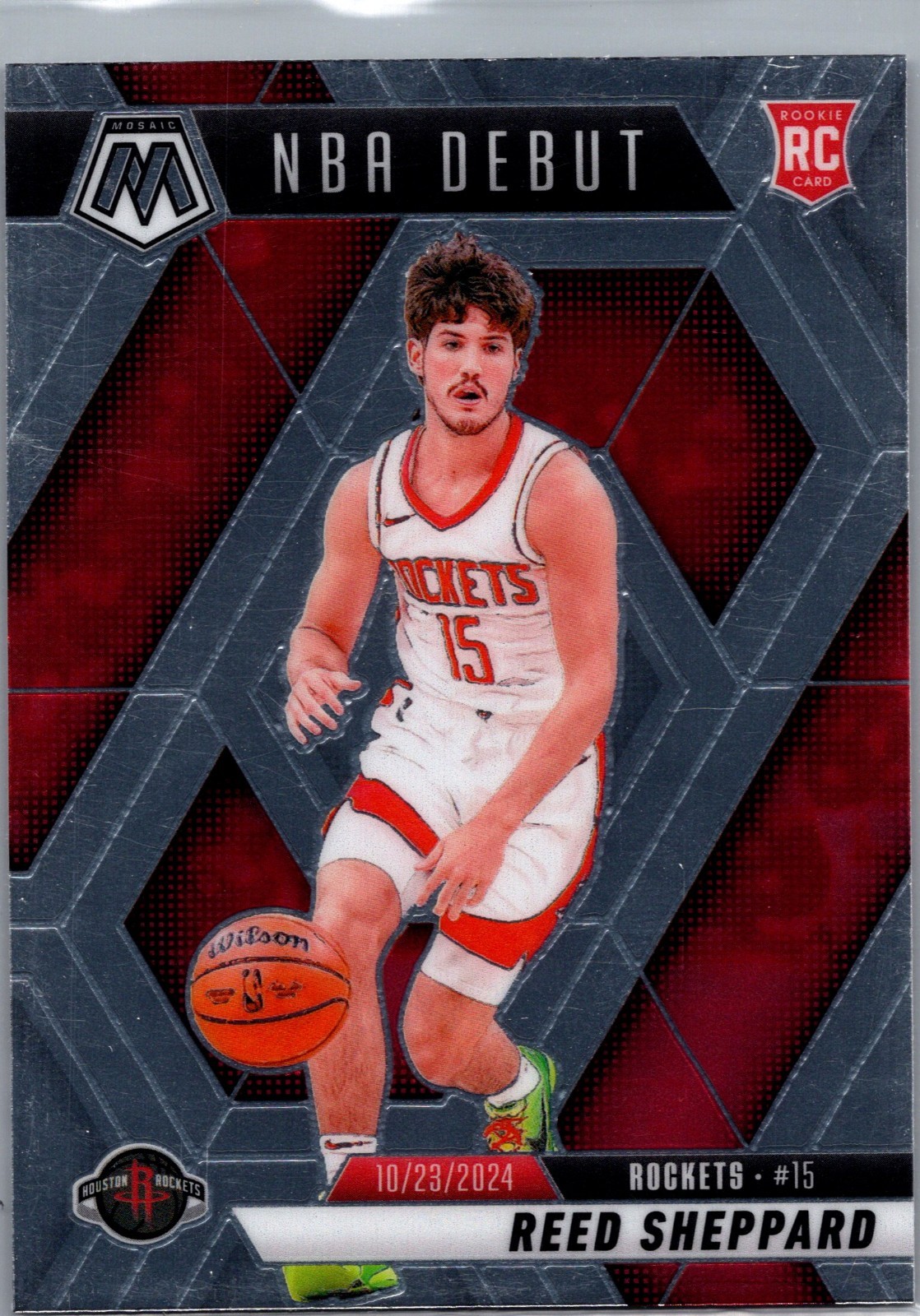 2024-25 Panini Mosaic - NBA Debut Reed Sheppard #252 (RC) - Rockets
