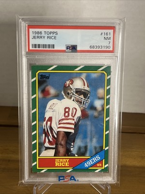 1986 Topps Jerry Rice Rookie #161 PSA 7 Near Mint HOF San Francisco ...