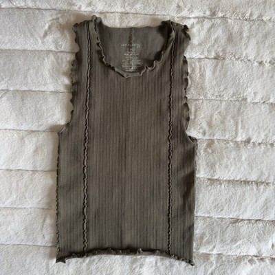 Free People Tank - Better This Way Tank Size XS Ribbed Lettuce Edge Trim. NWOT