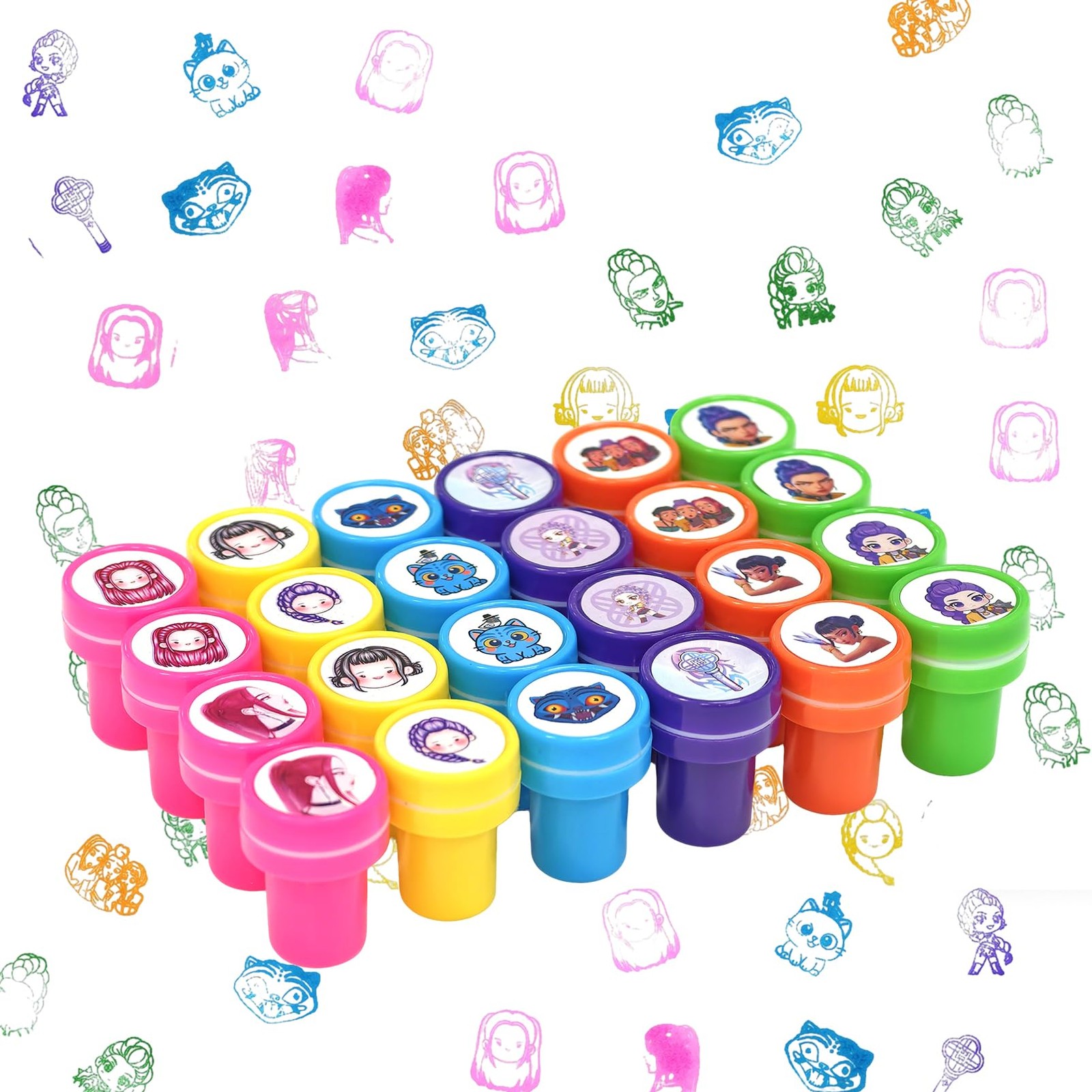 Coffret cadeau 24 tampons Huntrix - Idée cadeau créative pour enfant