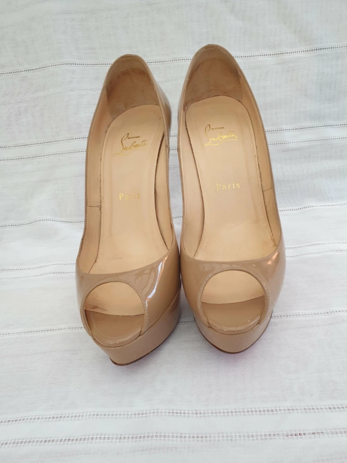 Christian Louboutin — Christian Louboutin Banana 140 Nude Patent - Size 39