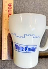 Vtg Fire King Anchor Hocking White Castle White Milk Glass Tall Coffee Cup Mug