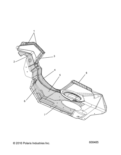 Polaris Fender Foil, Right, 1.5 in x 5.25 in, Genuine OEM Part 5814579, Qty 1 - Picture 2 of 2