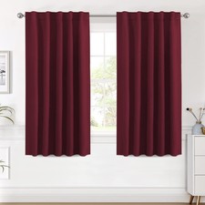 H.VERSAILTEX Christmas Blackout Curtains 42"W x 54"L Pack of 2 , Burgundy