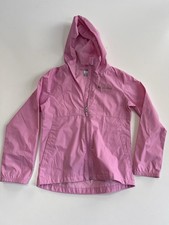 Columbia Youth Girl Jacket Windbreaker  Pink Sz Small Full Zip Hood Rain Coat