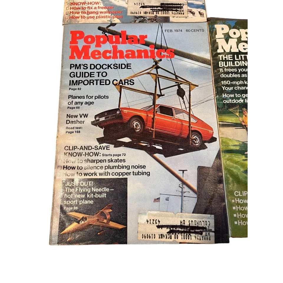 Vintage Popular Mechanics Magazines 1973 & 1974, lot of 4 issues w/ Vintage Ads! - Image 2 of 4