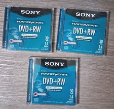 Sony Handycam DVD-RW 3 Pack 30 min. 1.4 GB Single Sided Monoface 1xNEW, 2xUSED