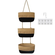 Over the Door Hanging Baskets for Organizing, 3-Tier Hanging Wall Basket for ...